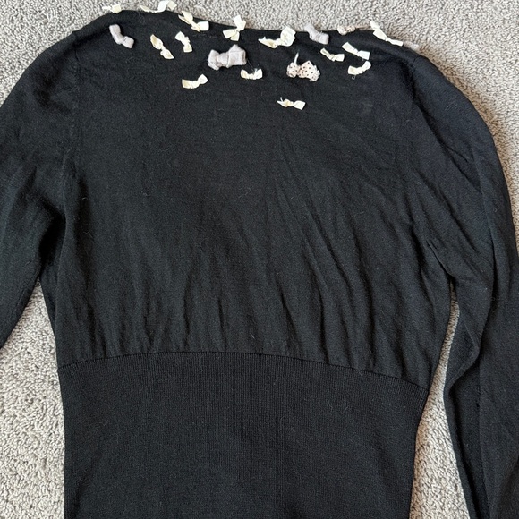 Knitted and Knotted Anthropologie black cardigan with bows - Picture 5 of 5